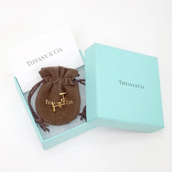 Tiffany & Co. Infinity Mini Stud Earrings 18K Yellow Gold 750 Auth w/Box - Picture 4 of 16